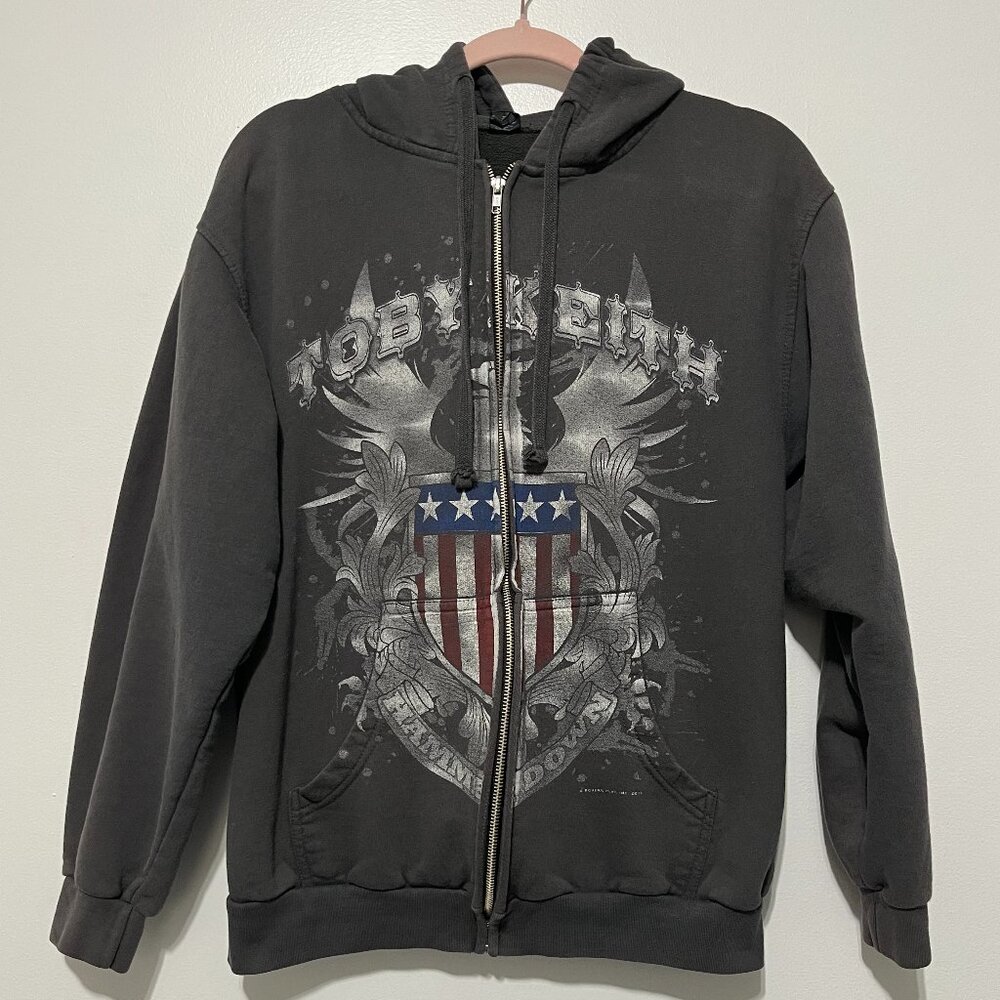 Toby Keith Y2K Hammer Down Full Zip Hoodie S/M Grunge Streetwear Concert Merch